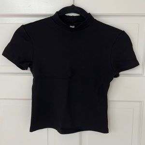 American Apparel mock turtleneck crop t-shirt. Size S